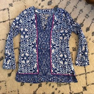 Blue white Lilly Pulitzer tunic size XS